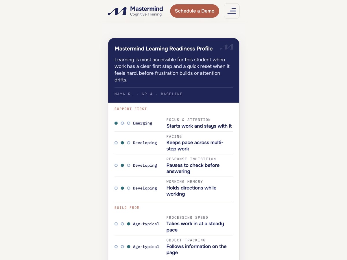Mastermind Learning Readiness Profile